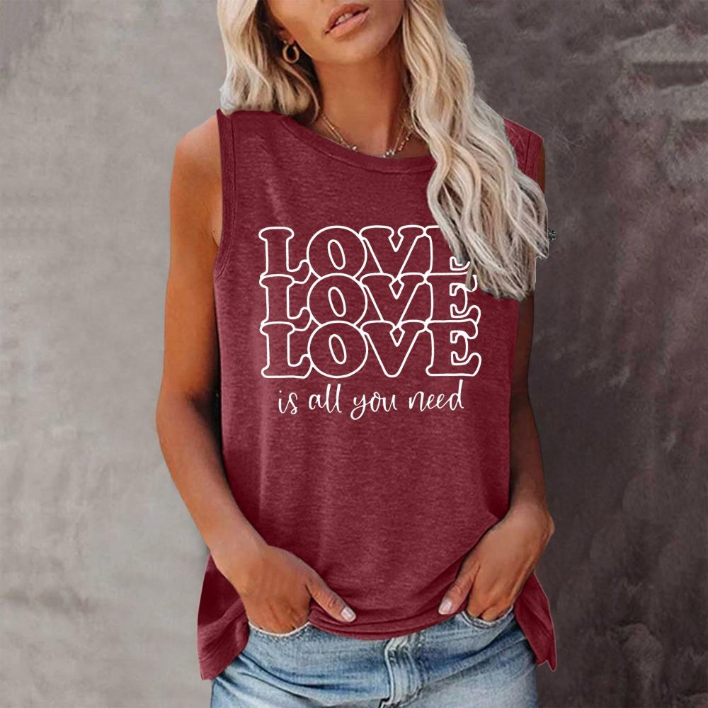 

LOVE Shirt Short Sleeve A-Neck Casual Top для лета и весны Женская одежда Harajuku Tops XL