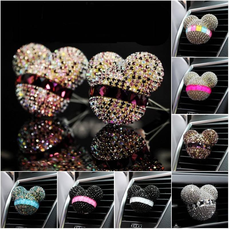 Car Perfume Mouse Air Conditioner Mouthpiece Fashion Classic Rhinestones