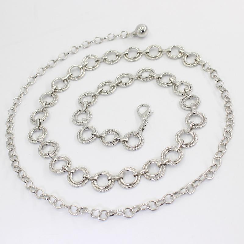 Women'S Skirt Ring Metal Waist Chain Decorative Suit Dress Thin Belt Adjustable Chain Accessories