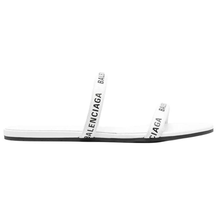 (WMNS) Balenciaga Round Sandals 'White Black' Women's 694999WCAE19010