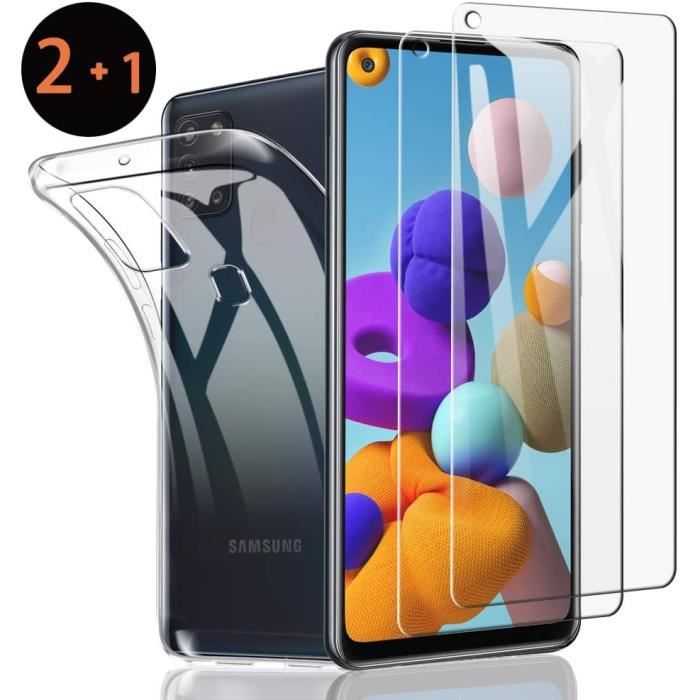 Film Protecteur d'Écran - LittleMonkey - Samsung Galaxy A21S - Verre Trempé - Anti-rayures - Anti-huile