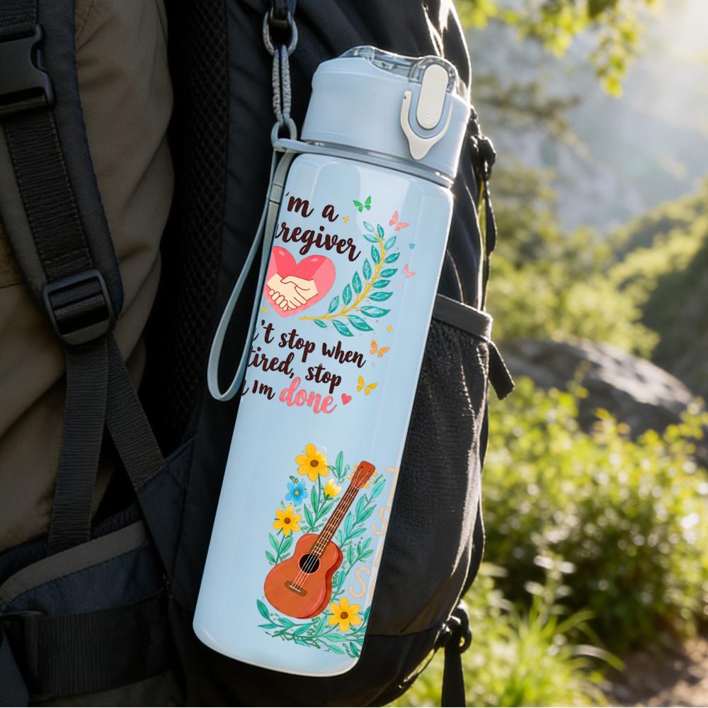 1PC Beach Besties Multi Text 750ml Color Plastic Sports Water Bottle Leakproof Flip Straw Lid Suitable for Sports Office Home Use