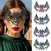 Carnival Masquerade Ball Diamond Encrusted Iron Half Face Bat Mask Halloween Party Sexy Iron Eye Mask