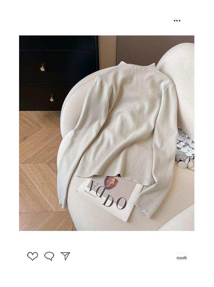 Women's Milky Soft Knit Stand Collar Long Sleeve Sweater 2026 - Ideal for Winter and Autumn