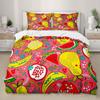 Watermelon Duvet Cover Set Fresh Fruit Pink Green Style Comforter Cover for Kids Girls Women Polyester Bedding Set King Size