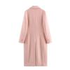 Womens Wool Blend Long Sleeve Double-Breasted Oversized Coat Casual Trench Outerwear In Beige Pink Burgundy Dark Red