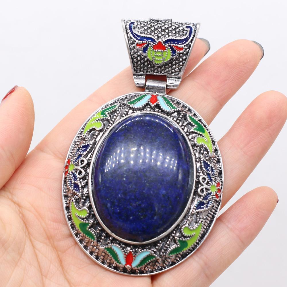 Μενταγιόν από φυσική πέτρα Αχάτες/αμέθυστος/ροζ χαλαζία Κρεμαστό με δαντέλα για κοσμήματα κατασκευής DIY Αξεσουάρ βραχιόλι κολιέ