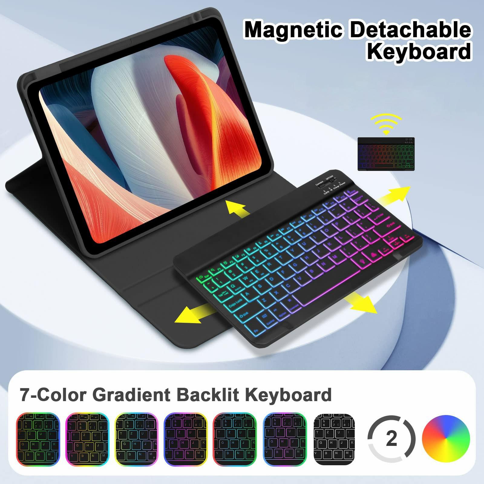 

UP-1109 For iPad Air 11 (2025)/(2024)/Air (2020) (2022)/Pro 11 (2020)/(2021)/(2022) Backlit Bluetooth-Compatible Keyboard Tablet Case A