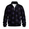 Men's Loose Fit Raglan Sleeve Sweatshirt with Stand Collar and Halloween Print for Parties and Daily Wear