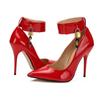 Nieuwe Sexy Bottom Dames Pumps Riemgesp Puntige Neus Lakleer 13CM Dunne Hielen Nieuwigheid Meisjes Bruiloftsschoenen Sexy Dames Feest