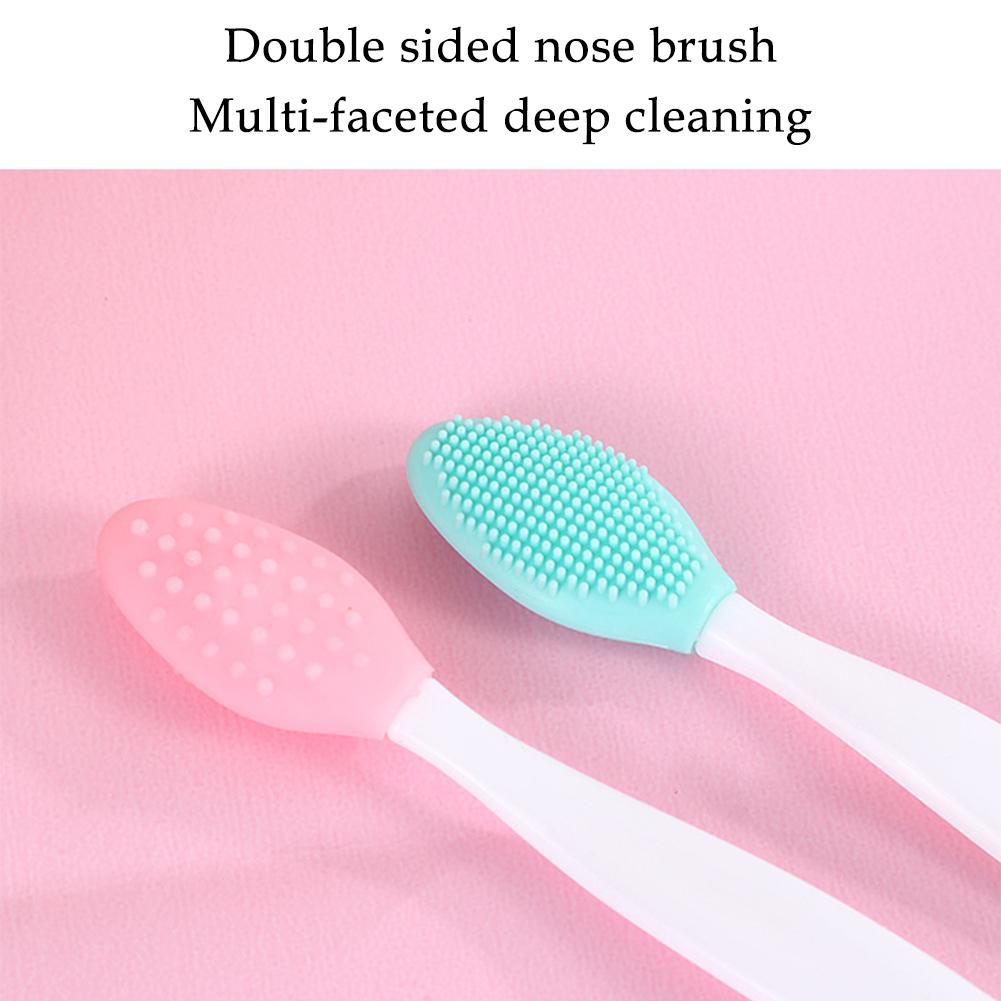 Silicone Nose Cleaning Brush - Long Handle - Blackhead And Pore Removal - Exfoliating And Deep Cleansing - Face Clean Tool 1 Pc