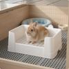 Toilettes pour lapin avec grille en acier inoxydable Litière spacieuse pour lapin