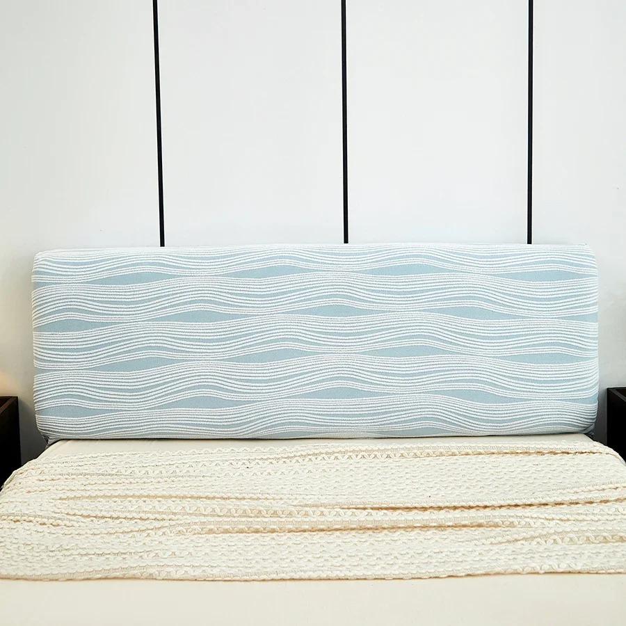 

1 шт. Чехол на изголовье кровати, эластичный жаккардовый чехол на тумбочку для кровати в спальне, легко чистится, чехол на изголовье с узором из обтекаемых линий 120cm небесно-голубой