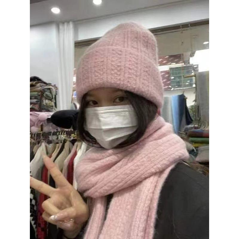 New Wool Knitted Scarf for Women in Winter Korean Fashion  Versatile  Warm Student Scarf Skin Friendly and Soft