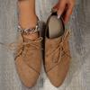 2025 Large Size Shallow Mouth Single Shoes Spring and Summer New Pointed Toe Lace Up Flat Bottom Casual Single Shoes