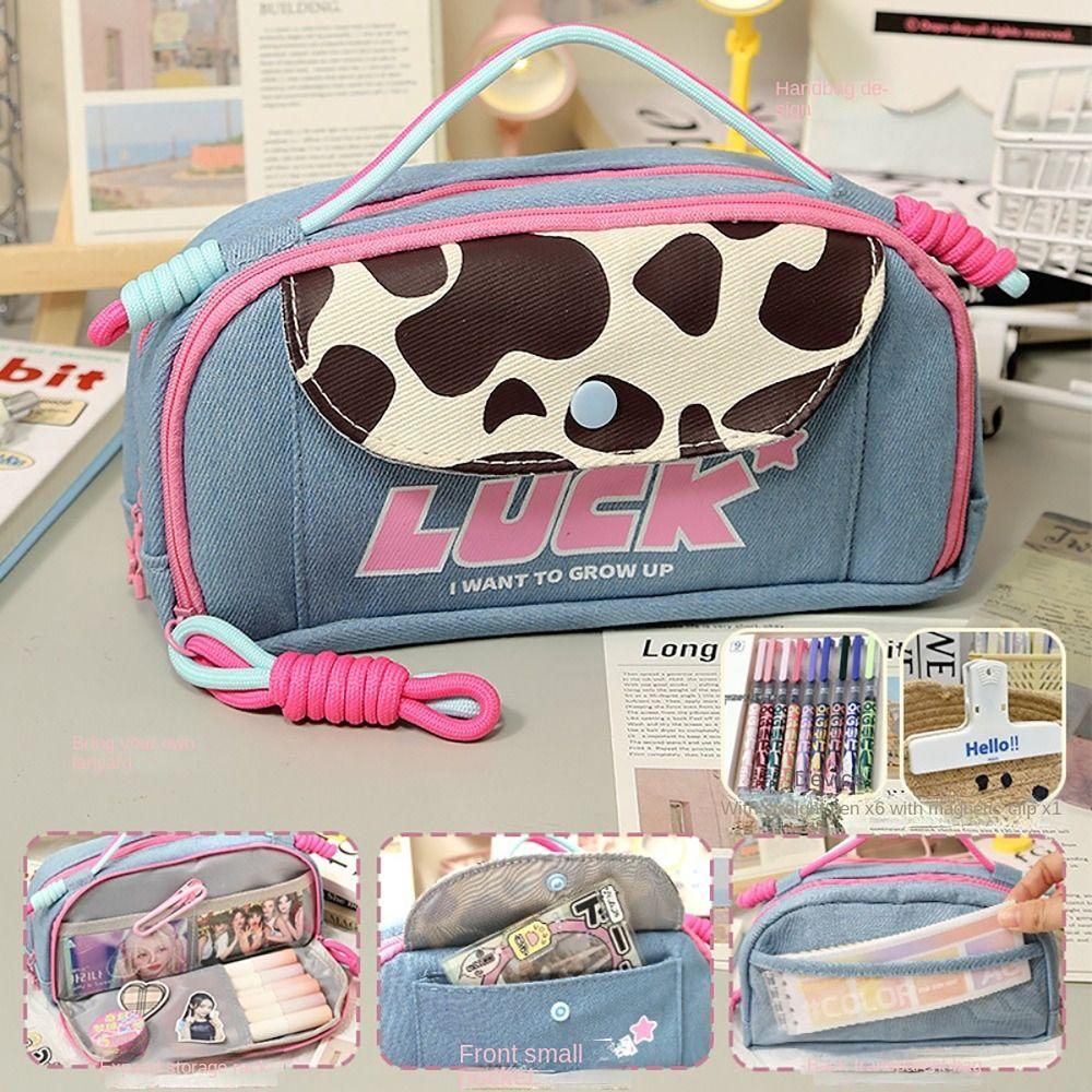 Cowboy Pen Bag Y2K Style Stationery Storage Pouch Pencil Case  Office School Supplies