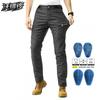 Motorcycle Riding Pants With CE-Level Impact Protection Winter Windproof Stretch High-Waist Denim-Style Protective Gear Men