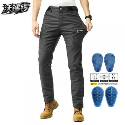 Motorcycle Riding Pants With CE-Level Impact Protection Winter Windproof Stretch High-Waist Denim-Style Protective Gear Men