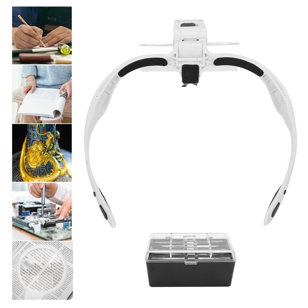 1.0x 3.5x Magnifying Glass LED Light Head Loupe Eyelash Extension Headband Magnifier