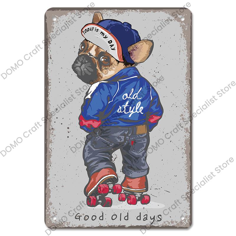 Vintage Cool Dogs Poster Metal Signs Super Hero Animal Metal Tin Plate Retro Plaque Pet Shop Bar Pub Home Wall Decor