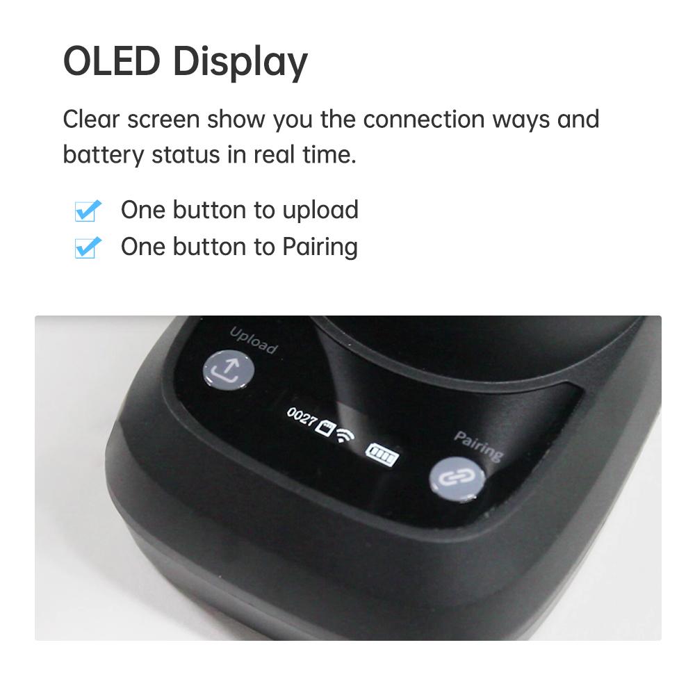 Wireless 2D 1D Bar  Scanner   2.4G USB Wired Connection High Speed Scanning with   Display for Paper and Screen   Rder Compatible for   f