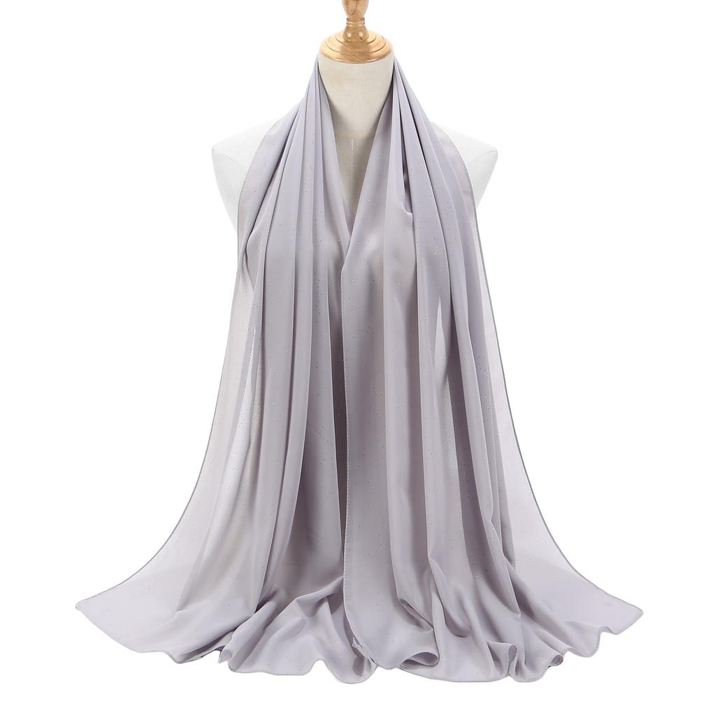 Women's Chiffon Shawl, Glitter Gold Powder Scarf, Chiffon Hijab for Party/Beach