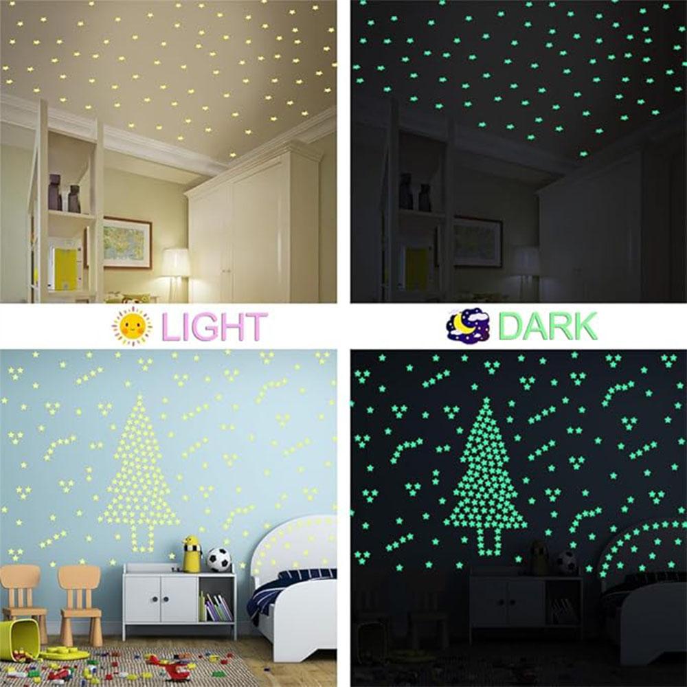 10/25pcs Luminous stars sticker resin material for Ceiling Decorations Wall Stickers Murals Decals Home Art Bedroom Nightstand