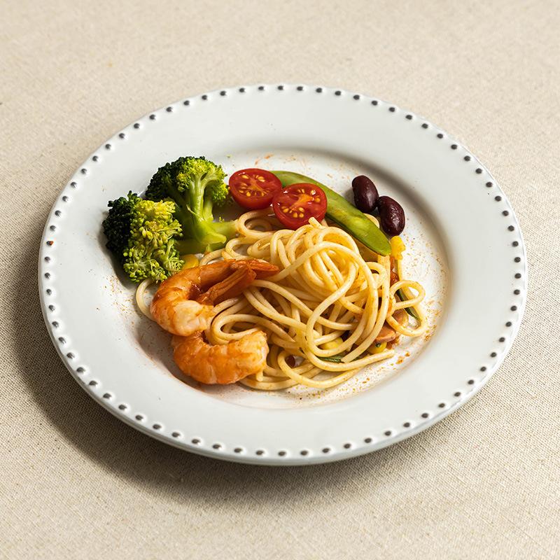 Irregular Beads, Shallow Plates, Ceramic Tableware, Pasta Plates, Homestay Salad Plates, Restaurant Dishes, Micro-Defects