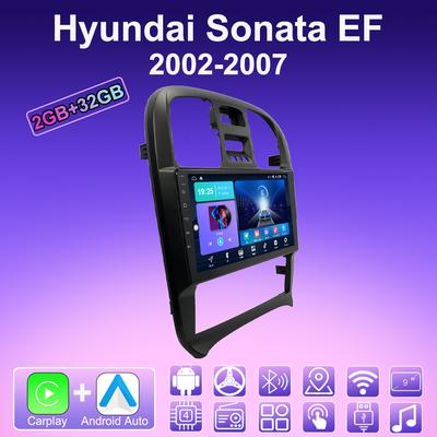רדיו לרכב 2 DIN אנדרואיד Carplay עבור Hyundai Sonata EF 2002-2007 נגן מולטימדיה יחידת ראש סטריאו ניווט GPS BT WIFI 2+32GB