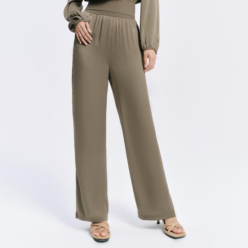 Jiuzi Anna Kou's Elegant and Stylish Daily Business OL Style Casual Pants, Wide Leg Pants, Long Pants for Women In Autumn