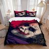 3pcs Joker Clown Bedding Set, Soft Polyester Duvet Cover and Pillowcases Machine Washable Seasons All Suitable 96