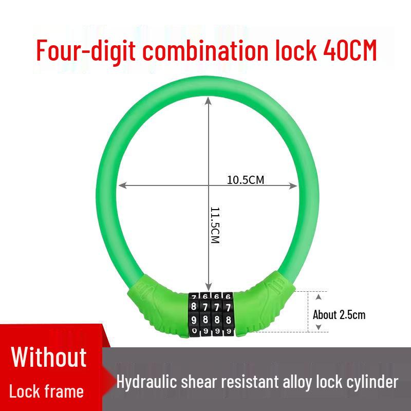 Anti-Theft Bicycle and Electric Bike Cable Lock - Combination Lock for Mountain and Battery Cars.