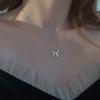 Zinc Zinc Alloy Clavicle Chain Bow Pendent Korean Style Necklace Girl Choker Women Necklace Fashion Jewelry