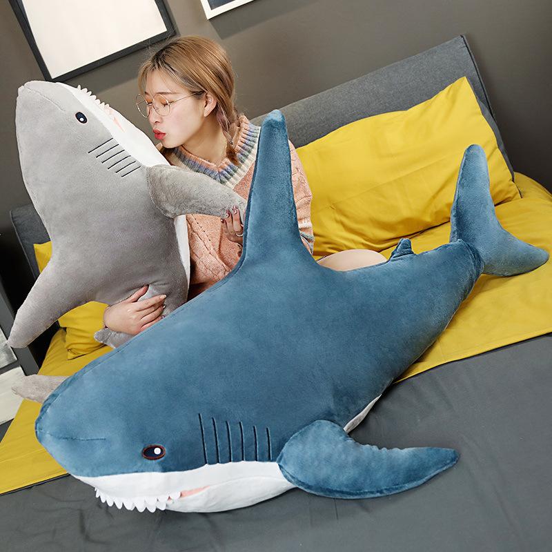 Shark doll plush toy whale doll girl bed holding sleeping pillow long pillow rag doll
