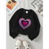 European Sizes Girls Layered Heart Design Crewneck Sweatshirt | New Year Western Style, Soft Long Sleeved T-Shirt, Casual for Little Girls.