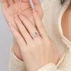 S925 Sterling Silver Ring Women's Inlaid Garnet Crystal Stone Peridot Natural Color Treasure Index Finger Ring