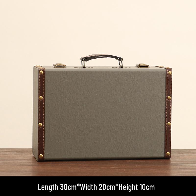 Vintage American Retro Leather-Wooden Suitcase Display and Photography Prop