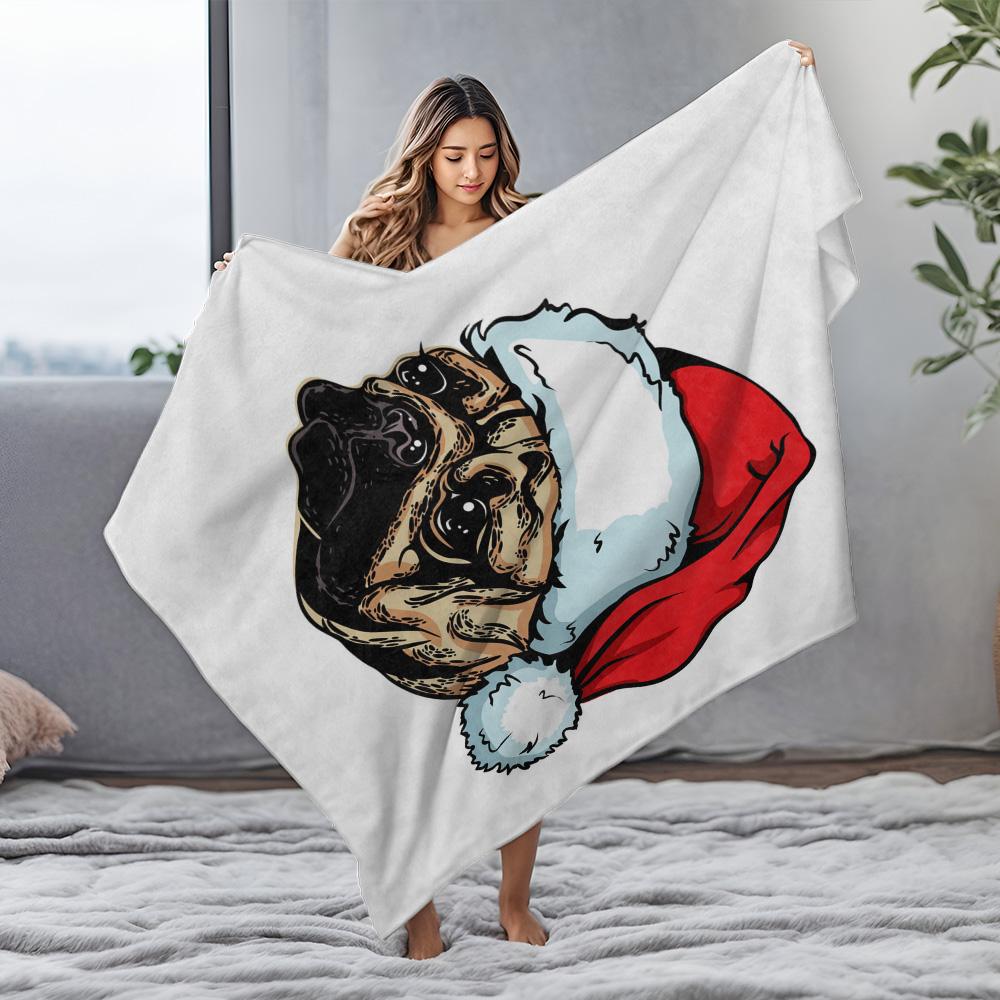 TU Cozy Dog Blanket Soft Pet Throw Fluffy Animal Lover Gift Warm Home Decor Cute Puppy Throw Blanket Christmas Gift Idea
