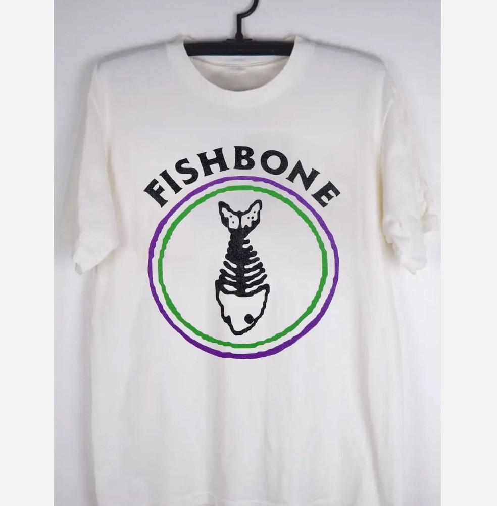 FISHBONE BAND T-SHIRT White Short Sleeve All Size S-5XL T-Shirt Unisex T-Shirt S
