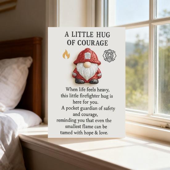 Yousheng Firefighter Pocket Guardian Mini Firefighter Pocket Hug Token A Little Hug of Courage Keepsake Inspirational Gift for Firefighters