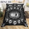 Mandala Duvet Cover Collection Sun And Moon Comforter Cover Ties Exotic Style Black And White Botanical Floral Polyester Bedding Collection