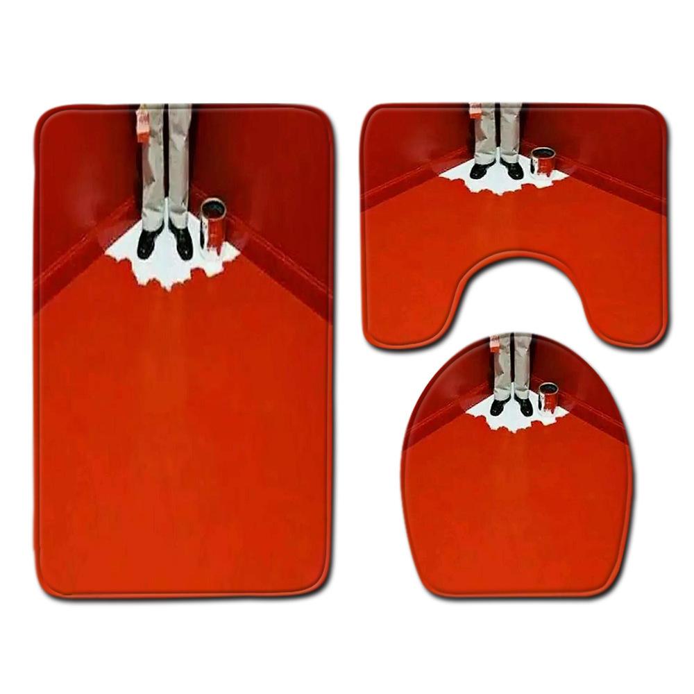 Philosophical Meaning Bathroom Floor Mat Three-Piece Bathroom Carpet Toilet Mat Set Door Mat Bathroom Non-Slip Mat