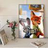 DIY Diamond Painting Officer Fox and Officer Rabbit Cross Stitch Kit Mosaic Art Diamond Painting Full Circle Diamond Home Decoration