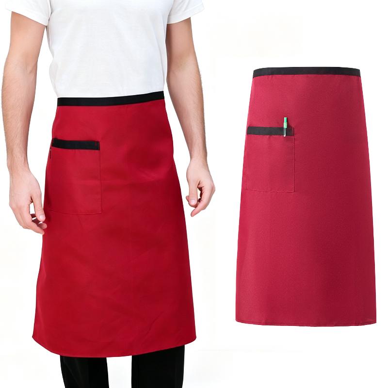 Half Waist Apron With Pocket Wear Resistant Short Apron For Restaurant Kitchen Cafe Work Use Home Baking Daily Cooking