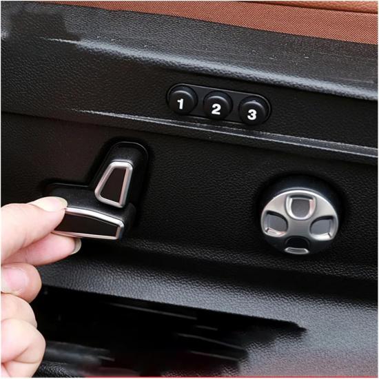 Car Fit for Seat Adjustment Button Trim Cover Fit for Alfa Romeo Giulia Interior Modification Accessories Seat Adjust Button Switch(Black/Silver)