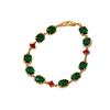 Real Gold Electroplated Diamond Emerald Bracelet Korean Retro Fashion Design Bracelet Temperament Trendy Simple Jewelry
