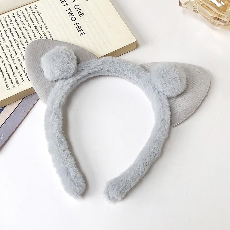 New Cute Plush Bear Ear Hair Bands Women Home Wash Face Make-up Non-slip Headband Girl Versatile Daily Hair Accessories