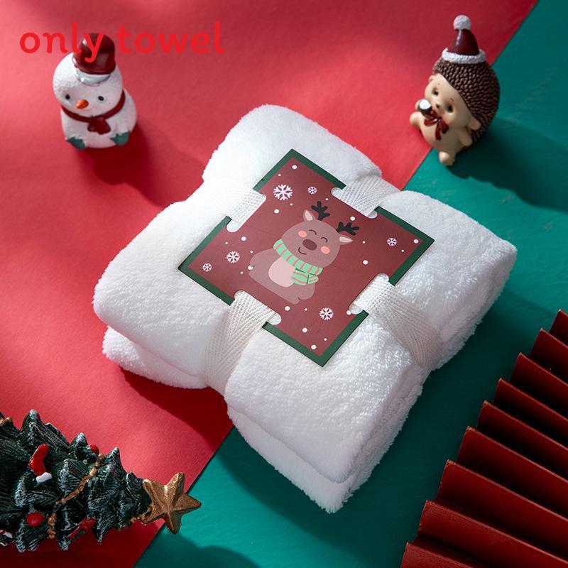 Christmas Santa Claus Towel Gift Set With Coral Fleece For Holiday Celebration