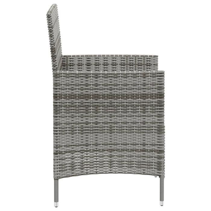 VidaXL Garden Chairs with Cushions 2 Pcs Woven Resin Grey 316682