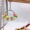 Beaded Bell Swing Double Climbing Ladder Stand Parrot Birds Toy Hanging Decor